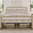 Aylena Vintage Metal Bed Frame with Diamond Pattern Headboard-495075735-503304933