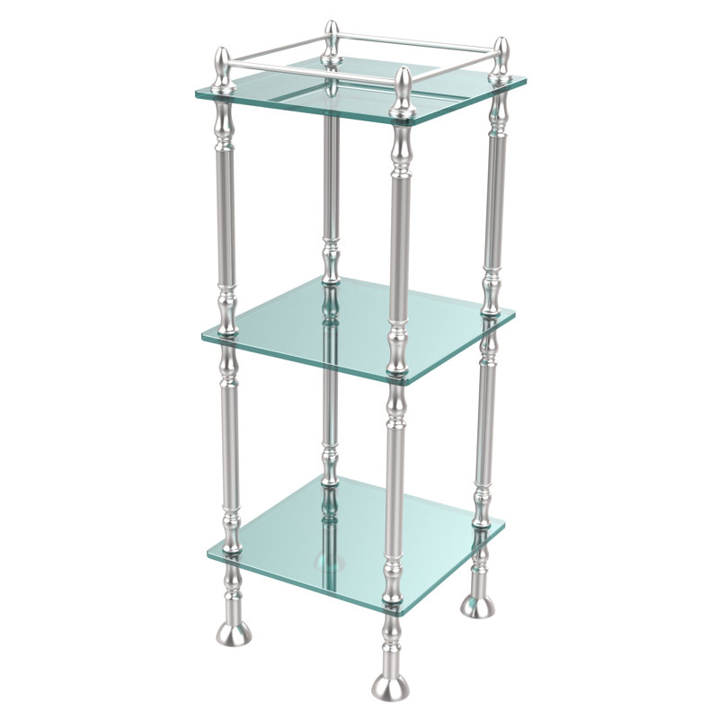 Metal Bathroom Shelves, Satin Chrome