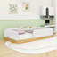 Lit plateforme simple tapissier avec sacs de rangement et structure en bois robuste