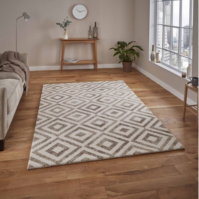Swartz area rug Machine Woven Rectangle Beige