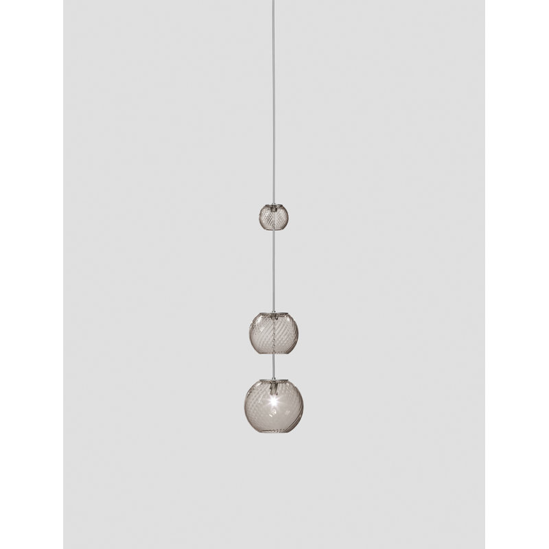 Oto Suspension Peab White Striped Satin Nickel G9 Ul, Smoky