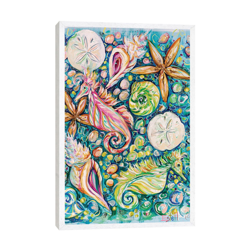 Conchology by Estelle Grengs - Painting on Canvas, White Framed, 101.6 cm H x 66.04 cm W