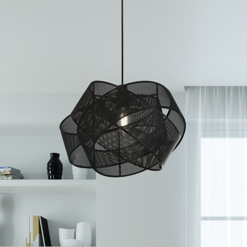 19.5cm H Metal Novelty Pendant Shade ( Uno ), Matt Black