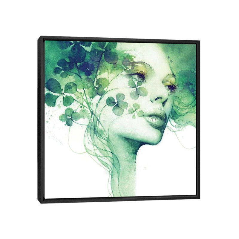 « serendipity », impression sur toile tendue, H 26 po x l 26 po x P 1,5 po, Toile avec cadre noir, Pas de tapis