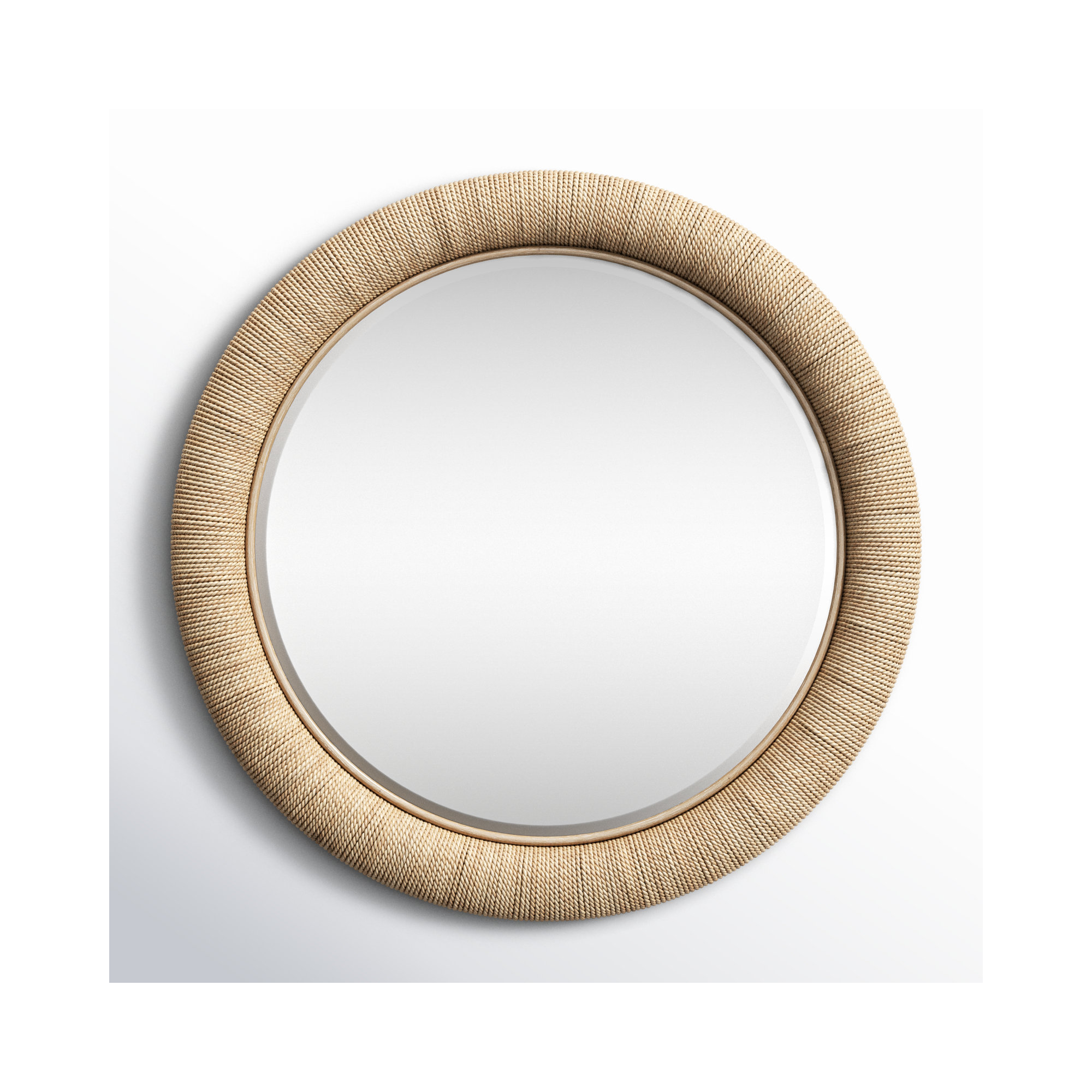Mellonia Rattan Round Wall Mirror, Natural