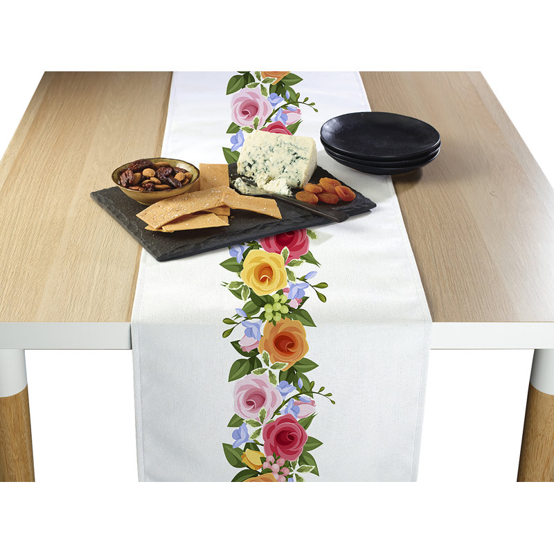 Shawna Garden Border Table Runner, 72" L x 12" W