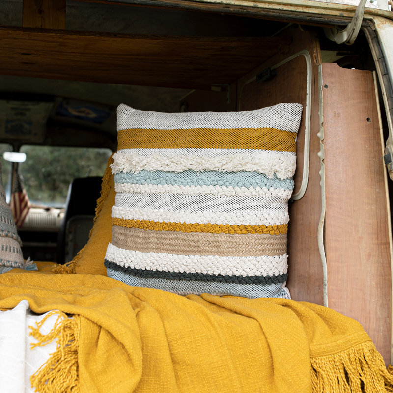Boho Fringed Throw Pillow