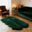 Cozy Thick Gray Faux Sheepskin Area Rug-84823925