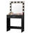 Elegant Black Vanity Desk with Mirror & Adjustable Lights, Large Drawer Dressing Table with 3 Modes