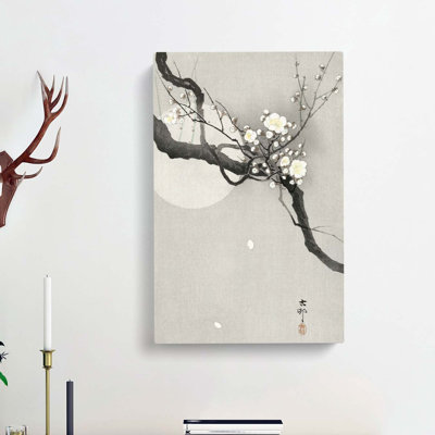 Plum Blossom & Full Moon by Ohara Koson - Wrapped Canvas