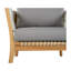 Fauteuil d'appoint de patio en bois d'acacia avec coussins