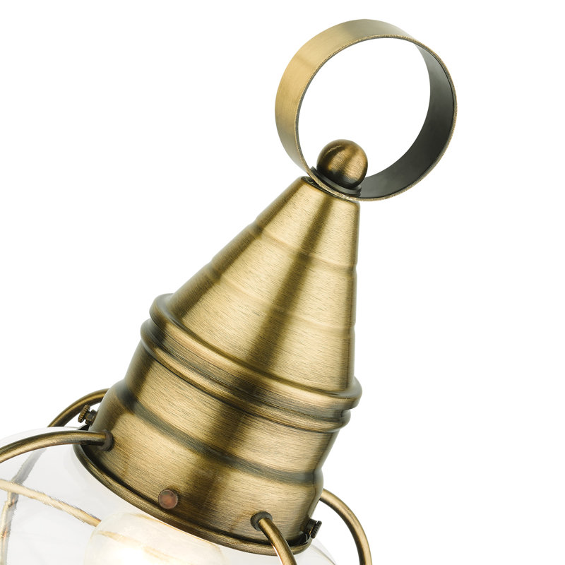 Tête de lanterne câblée à 1 lumière H 15 po Aster, Laiton antique