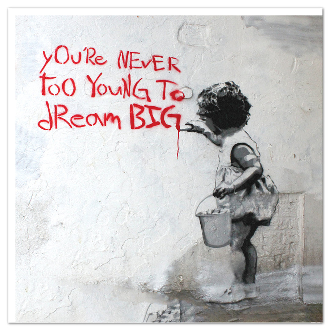 Happy Larry - Quadro - Banksy - Never Too Young - Vetro Acrilico - 100X100 - Pronto Da Appendere - Quadri Moderni Per La...