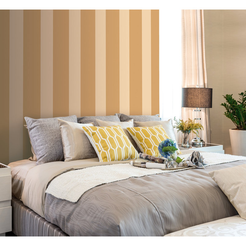 Essential Stripes King Wallpaper, Orange