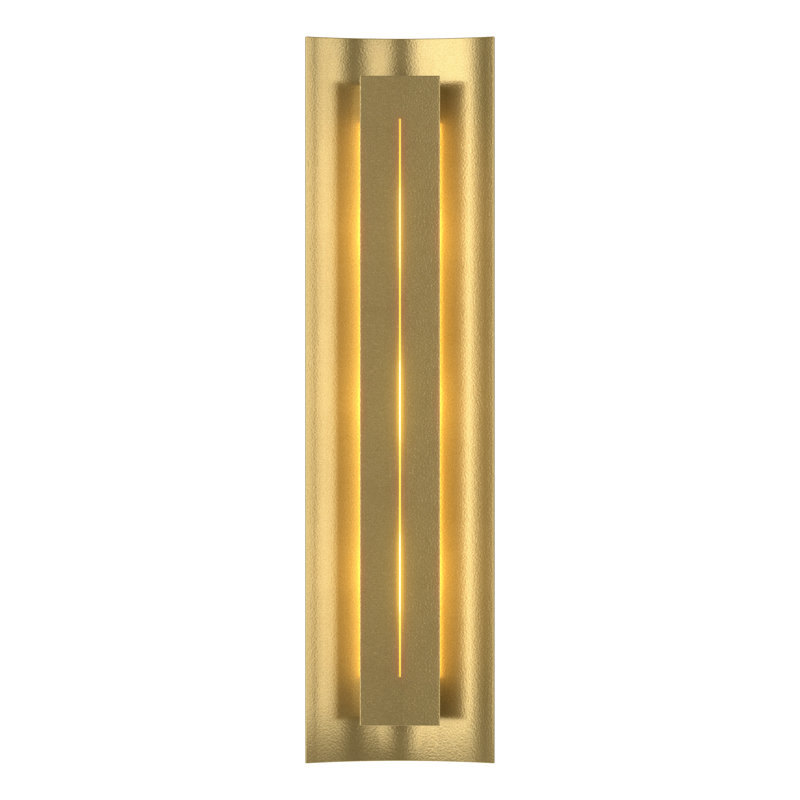 Gallery Dimmable Flush Mount Scone, Ivory Art, Modern Brass, 4.3" W x 24.5" H x 3.3" D