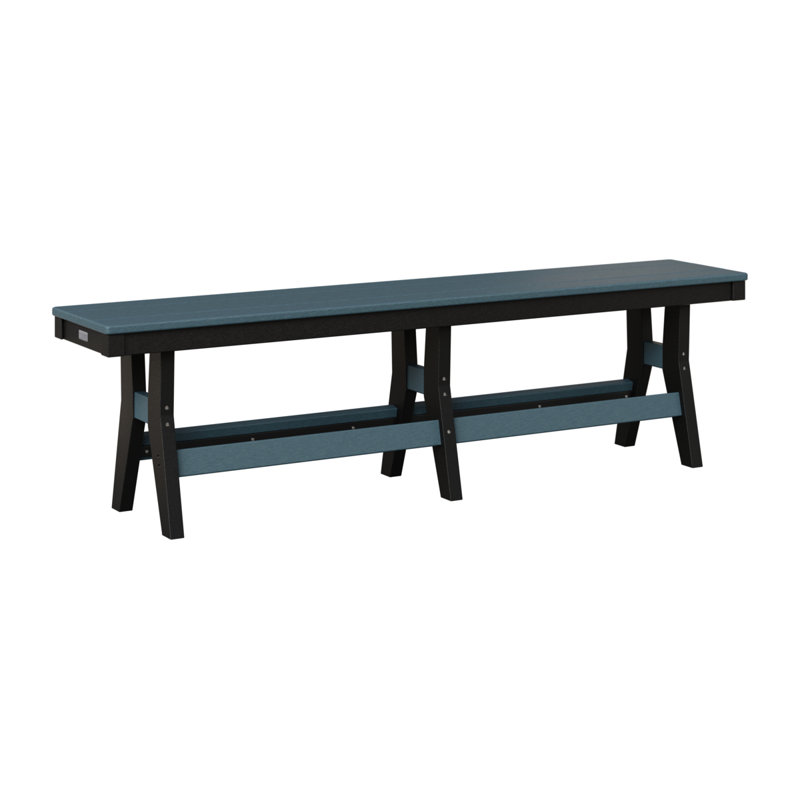 Harbor Patio Bench, 18" H x 66" W x 12.5" D, Slate/Black