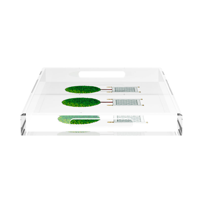 Timothy Corrigan Topiary Acrylic Rectangle Decorative Tray, 22.5"W x 14.5"D x 2"H