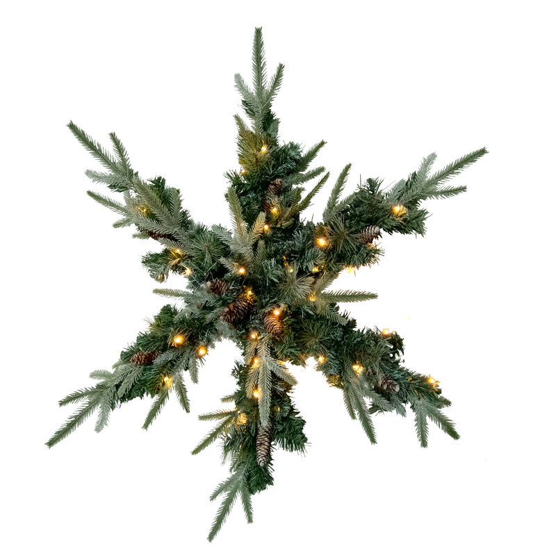 Couronne de Noël en forme de flocon de neige artificiel 32 po