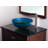 Novatto 16.5'' Blue Glass Circular Bathroom Sink