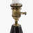 Gabrielle Black Table Lamp Marble Antique Brass Base Ivory Drum Linen Shade for Living Room Bedroom
