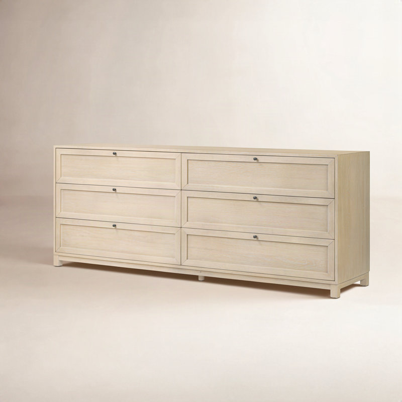 Millie 6 - Drawer Dresser, Light Bleach Oak