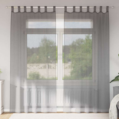 Voile Curtains With Tab Top 2 Pcs