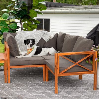 Edisto 4 Piece Acacia Outdoor Conversation Set 
