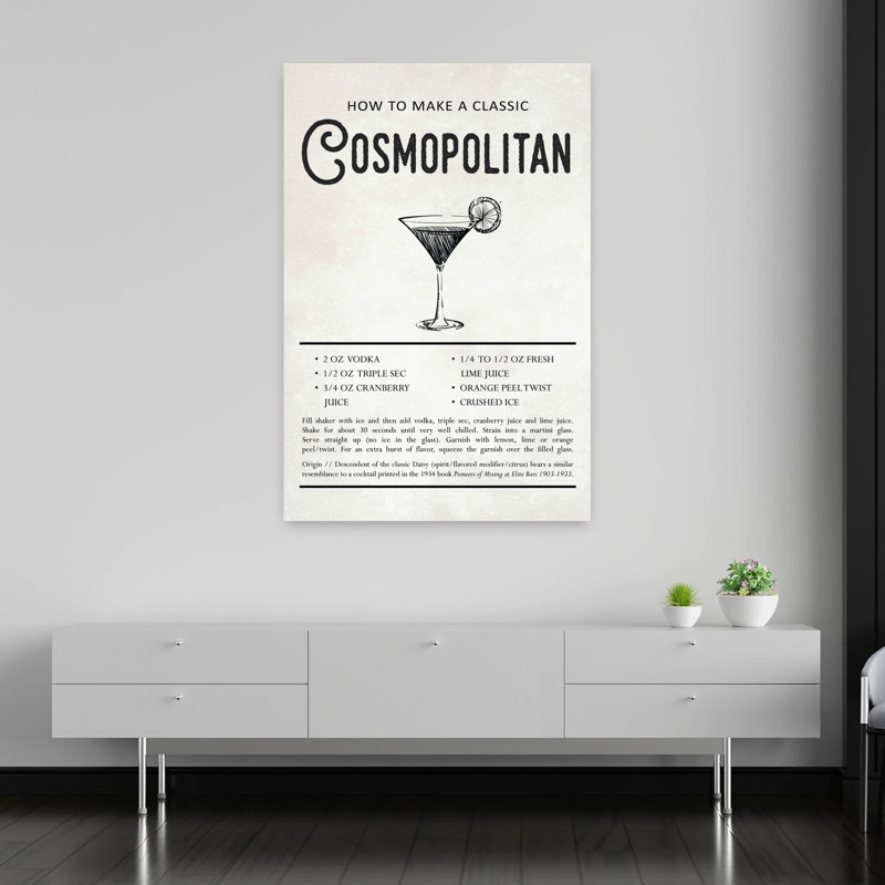 Cosmopolitan, art contemporain rétro, H 60 po x l 40 po