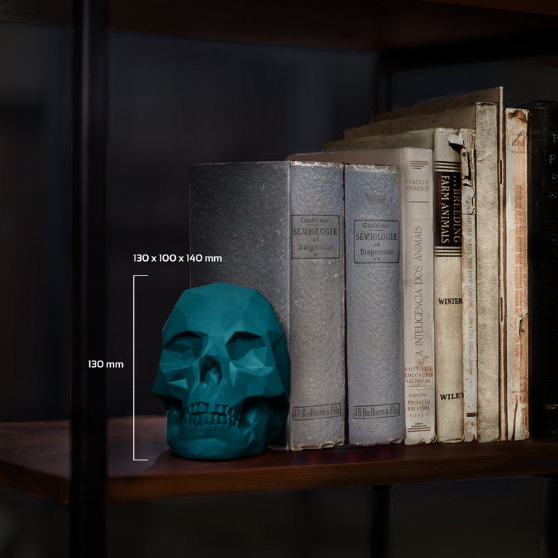 Concrette Concrete / Cement Non-Skid Bookend, Dark Turquoise