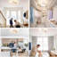 Plafonniers encastrés en rotin, luminaire de chambre de bébé 3 lumières Boho pour chambre à coucher, mini lustre en rotin, petit lustre blanc pour le couloir de la salle à manger-134306706