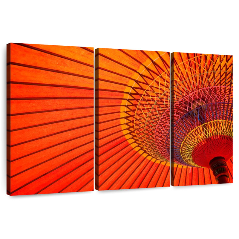 Kerner Orange Japanese Umbrella, 36" H x 57" W