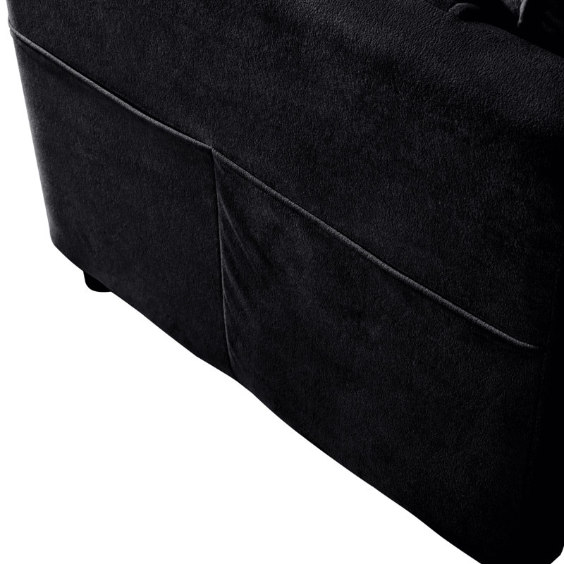 Surdimensionné confortable avec revêtement en chenille mobile. Salon, noir, coussins à double couche pour la détente, fauteuil inclinable noir. Siège profond, assise confortable