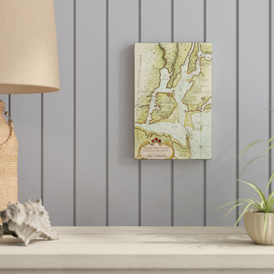 Petite Map of the Port of New York 1 Piece Wall Art on Canvas