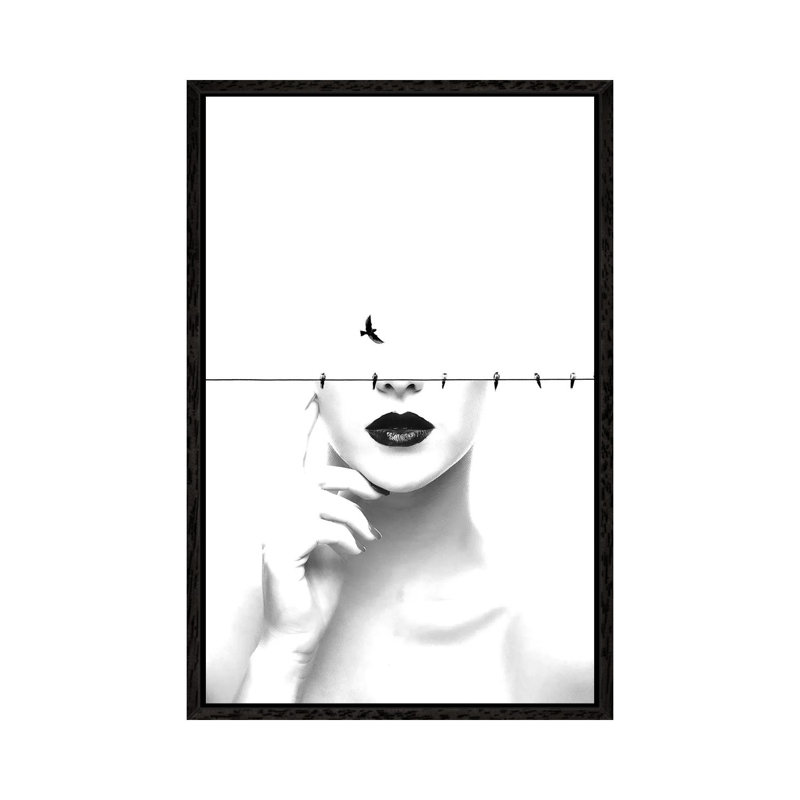 Mindless by Kiki C Landon - Print on Canvas, 101.6cm H x 66.04cm W x 3.81cm D, Black Framed