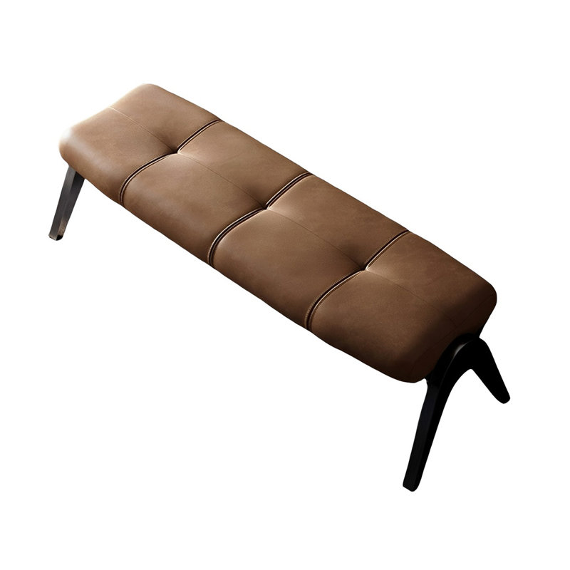 Iacovino Faux Leather Upholstered Bench, Black/Coffee, 17.71" H x 62.99" W x 17.71" D