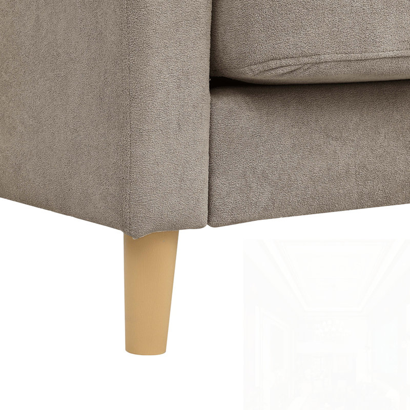 Modern Minimalist 2-Seater Sofa, Khaki