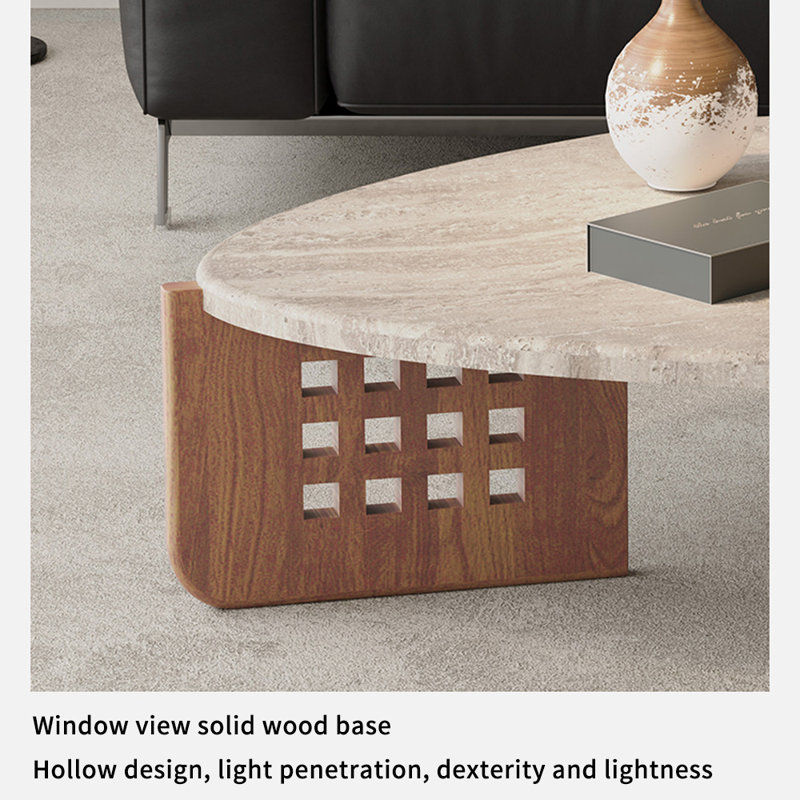 Table basse moderne en forme d'œuf minimaliste, Brun