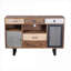 Buffet | Buffet de rangement en bois de manguier traditionnel de 55,1 pouces avec tiroirs et amp; Armoires, brun noyer & amp; Gris ardoise | Rustique / Lodge | Cuisine