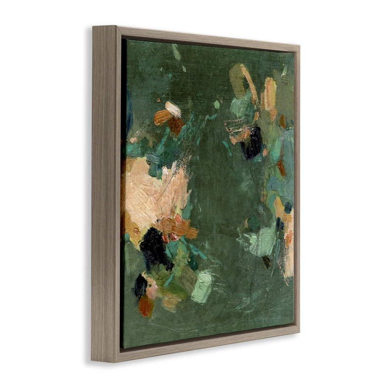 «Green Hued Abstraction Brown», art mural sur toile flottante par Suzanne Nicoll, H 25 po x l 25 po