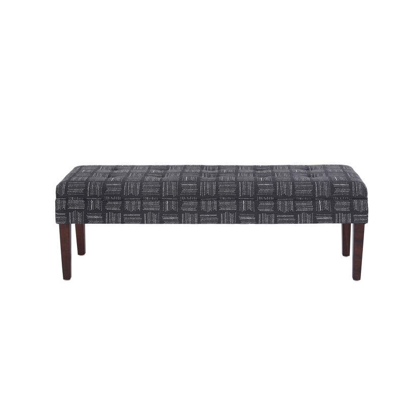 Checo Cotton Upholstered Bench, Ink Black