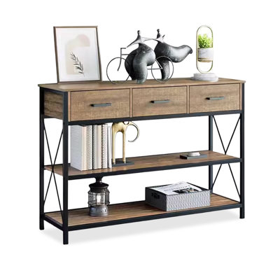 Picture color Solid + Manufactured Wood Rectangular Console Table