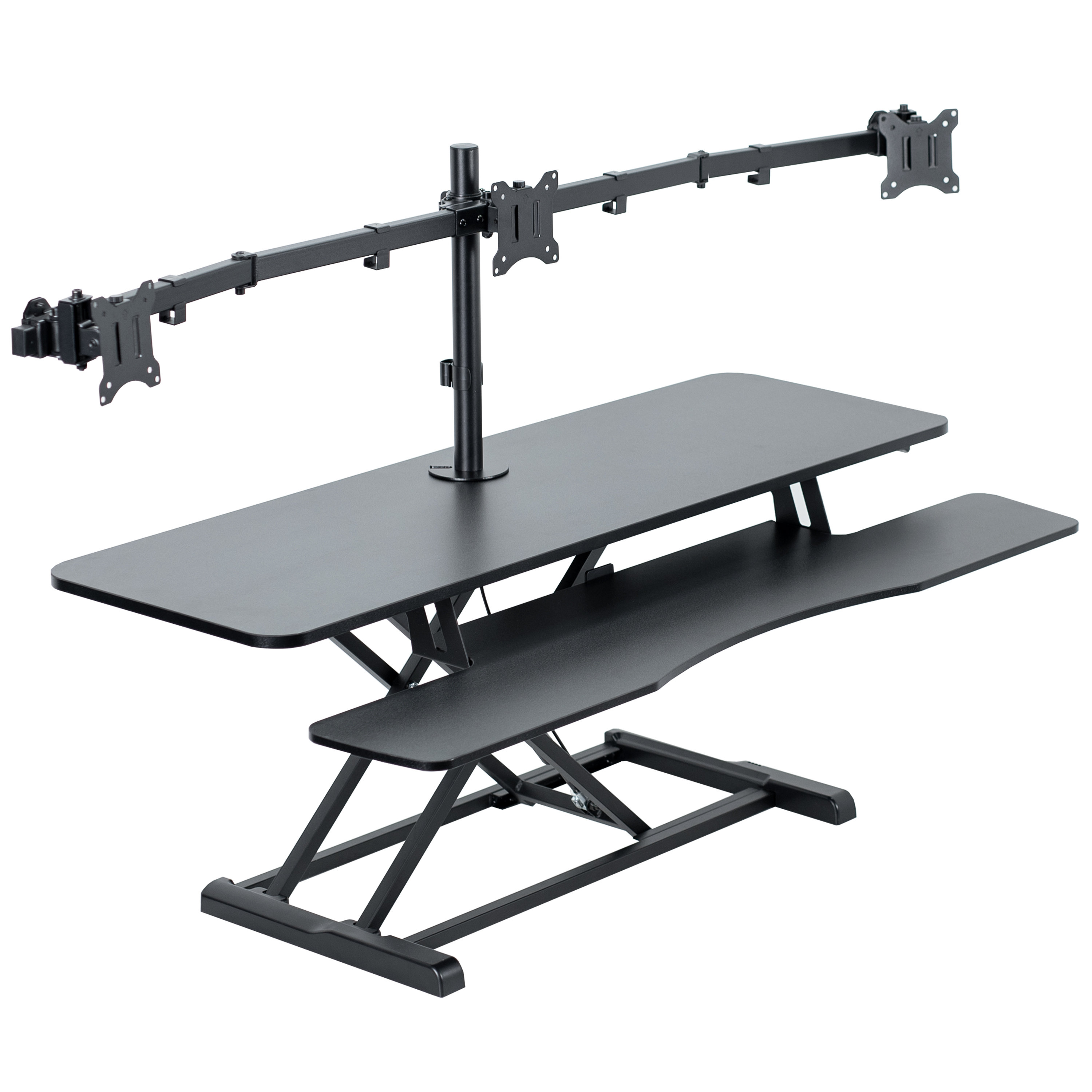 VIVO 48" Standing Desk Riser with Triple 21.5" to 27" Monitor Mount ...