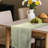 Cotton Blend Hemstitched Embroidered Striped Table Runner With Tassels-113878477-113878481