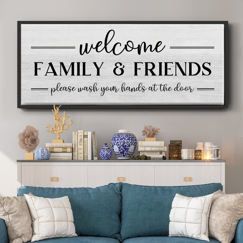 Welcome Family & Friends - Toile encadrée, H 12 po x l 30 po
