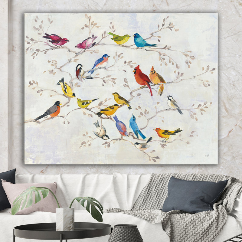 Reproduction d'art sur toile, oiseau multicolore, H 12 po x l 20 po x P 1 po