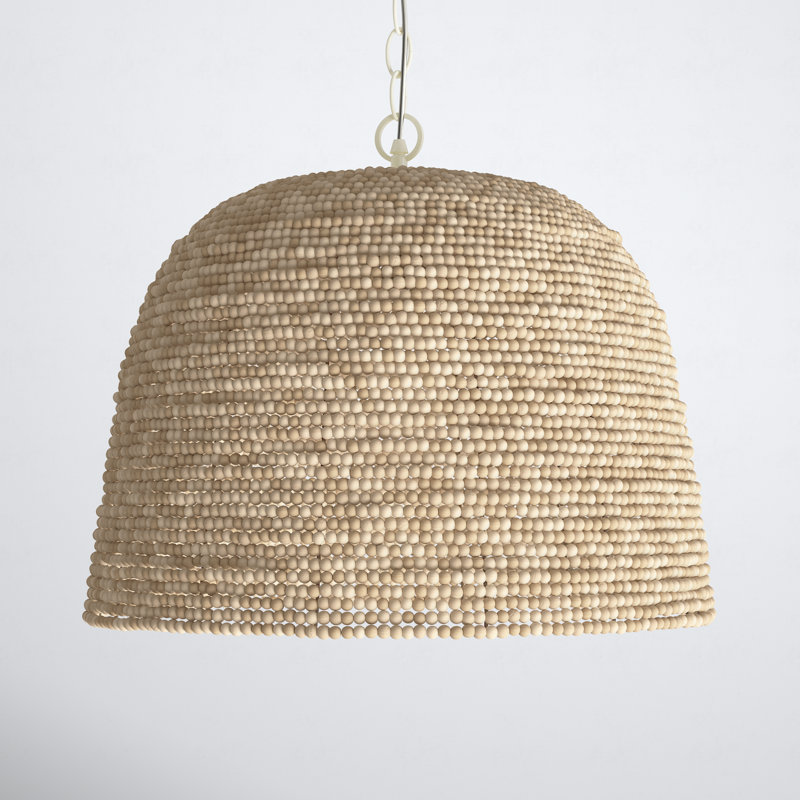 Pacifica 1-Light Off White Mango Wood Pendant