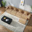 Canapé modulaire spacieux en velours avec repose-pieds mobile brun moderne