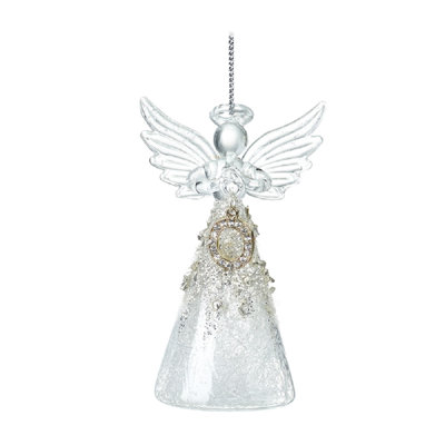 Mcdaniel 9 cm Glass Angels Shatterproof Hanging Figurine Ornament