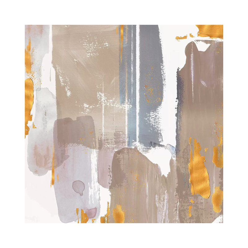 Icescape Abstract Grey Gold I by Northern Lights - Wrapped Canvas Gallery-Wrapped Canvas Giclée, 30.48 cm H x 30.48 cm W
