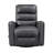 Glider Reclining Chair Swivel Motion Gray Breathable Faux Leather Upholstery Luxury Living Room Furniture-2018500947